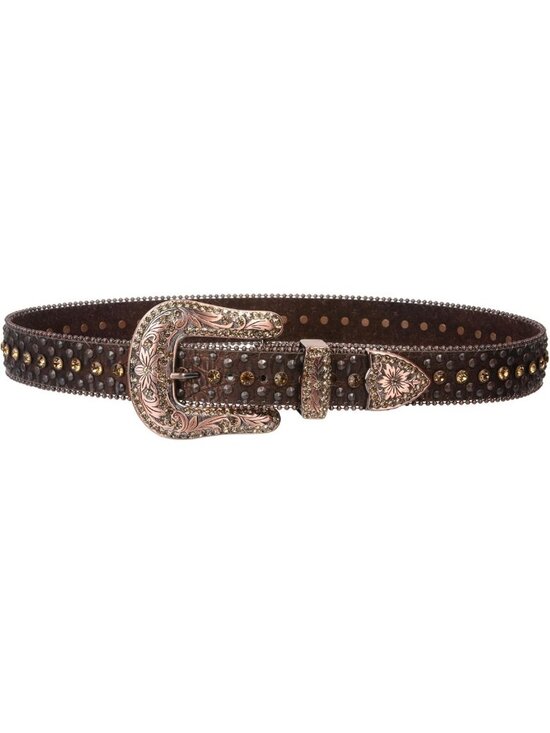 Stylish Western Cowgirl Faux Alligator Leather Belt with Rhinestone Studs main image 2